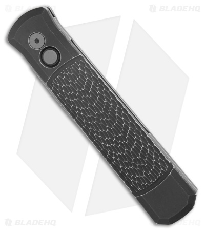Pro-Tech Godfather Automatic Knife Black Jigged Battle Worn Aluminum (4" Acid)