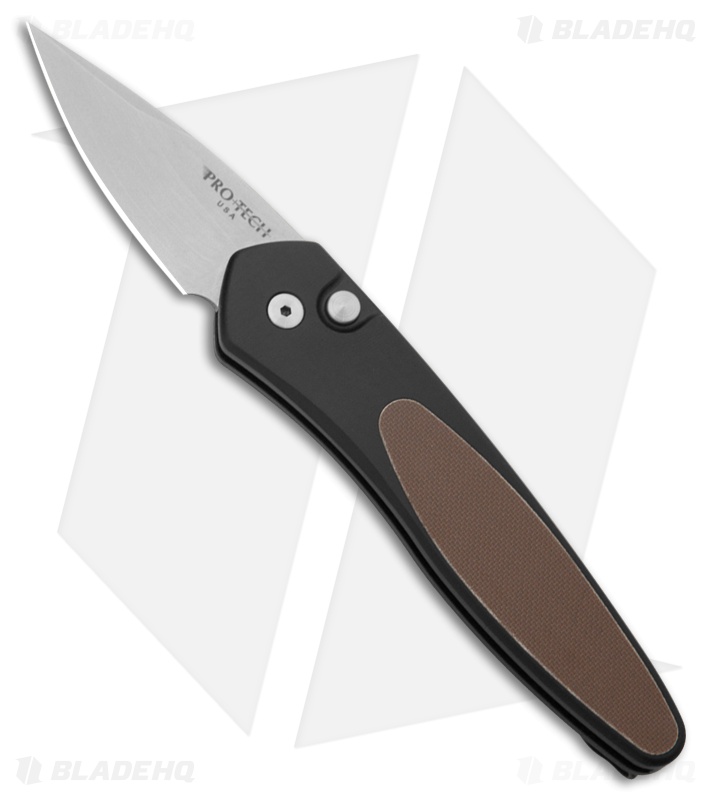 Pro-Tech Half-Breed Automatic Knife Brown G-10 (1.95" Stonewash Plain) 3640-Brn