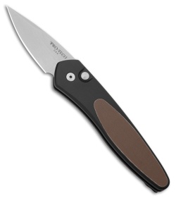 Pro-Tech Half-Breed Automatic Knife Brown G-10 (1.95" Stonewash Plain) 3640-Brn