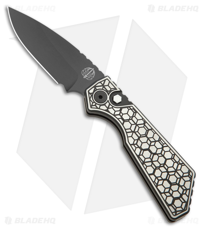 Strider + Pro-Tech PT Custom MagnaCut Auto Knife Gridlock Texture Ti #4 (3" DLC)
