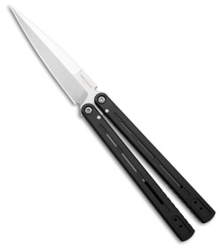 Pro-Tech FlyFather 2 Balisong Butterfly Knife Black Aluminum (4" Satin)