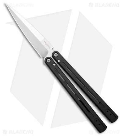 Pro-Tech FlyFather 2 Balisong Butterfly Knife Black Aluminum (4" Satin)