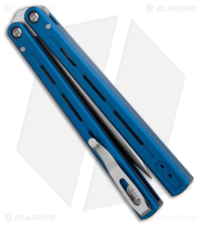 Pro-Tech FlyFather 2 Balisong Butterfly Knife Blue Aluminum (4" Satin)
