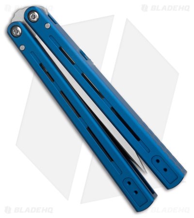 Pro-Tech FlyFather 2 Balisong Butterfly Knife Blue Aluminum (4" Satin)