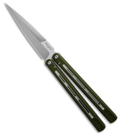 Pro-Tech FlyFather 2 Balisong Butterfly Knife Green Aluminum (4" Satin)