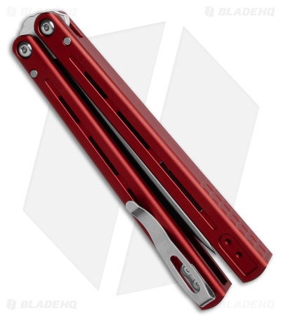 Pro-Tech FlyFather 2 Balisong Butterfly Knife Red Aluminum (4" Satin)