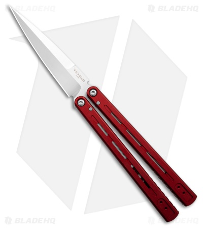 Pro-Tech FlyFather 2 Balisong Butterfly Knife Red Aluminum (4" Satin)