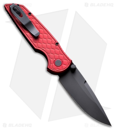 Pro-Tech TR-3 Integrity Button Lock Knife Red Aluminum Reptile (3.5" DLC)