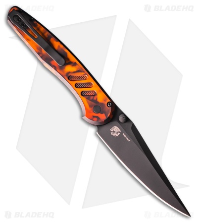 Pro-Tech Avalon Button Lock Knife Solid Del Fuego Aluminum (4.25" DLC MagnaCut)