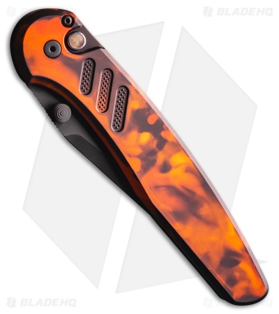 Pro-Tech Avalon Button Lock Knife Solid Del Fuego Aluminum (4.25" DLC MagnaCut)