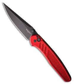 Pro-Tech Avalon Button Lock Knife Knurled Red Aluminum (4.25" DLC MagnaCut)