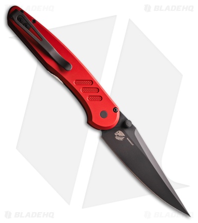 Pro-Tech Avalon Button Lock Knife Knurled Red Aluminum (4.25" DLC MagnaCut)