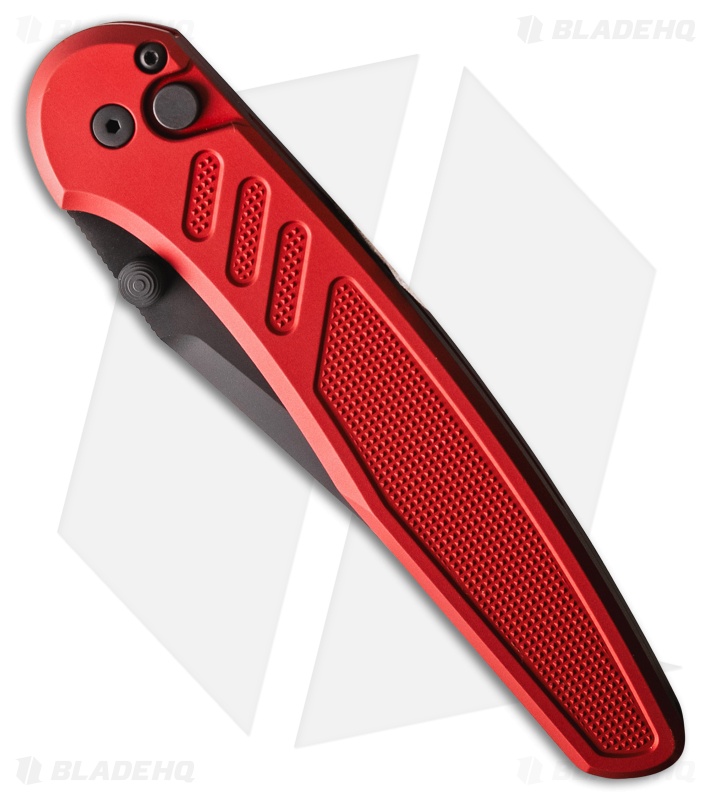 Pro-Tech Avalon Button Lock Knife Knurled Red Aluminum (4.25" DLC MagnaCut)