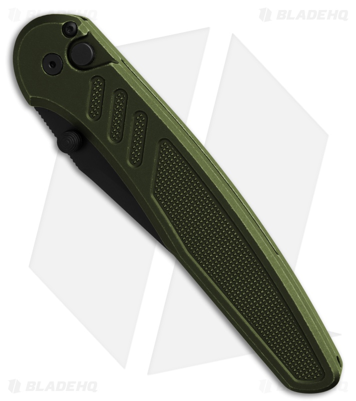 Pro-Tech Avalon Button Lock Knife Battleworn Knurled Green (4.25" DLC MagnaCut)