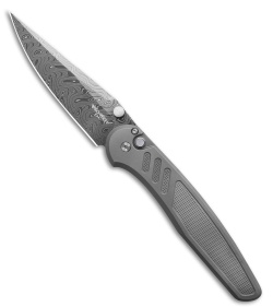Pro-Tech Avalon Button Lock Knife Knurled 17-4 Steel (4.00" Damascus)