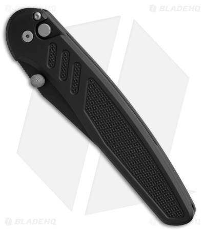 Pro-Tech Avalon Button Lock Knife Knurled Black Al (4.25" DLC MagnaCut)