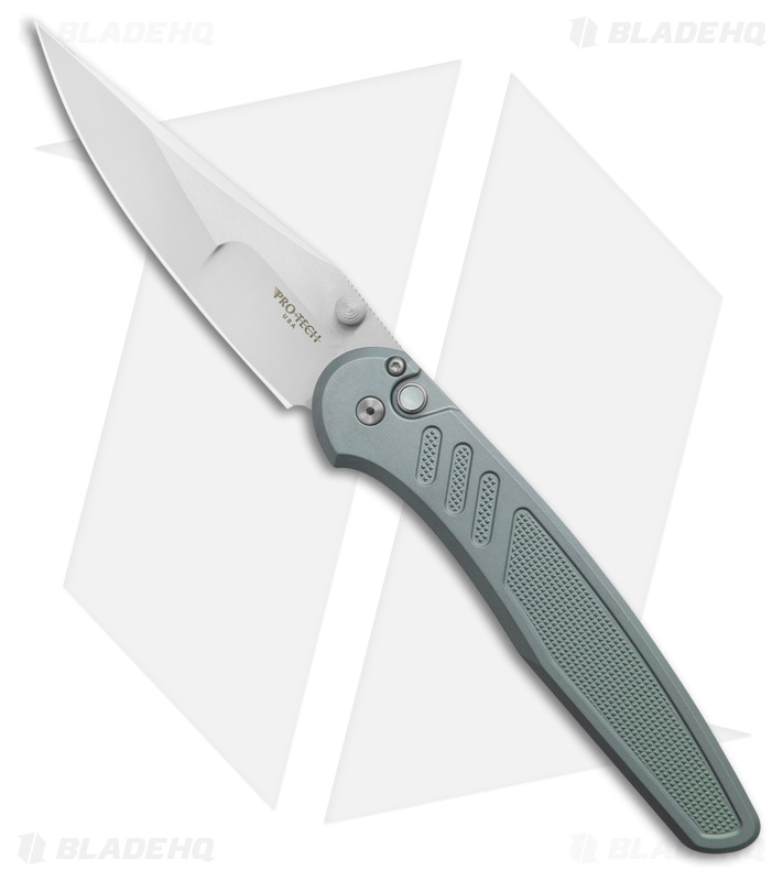 Pro-Tech Avalon Button Lock Knife Knurled Gray Aluminum (4.25" Mirror Polished)