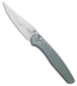 Pro-Tech Avalon Button Lock Knife Knurled Gray Aluminum (4.25" Mirror Polished)