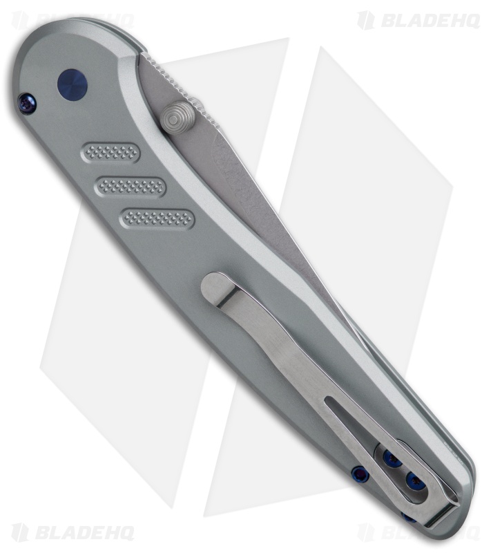 Pro-Tech Avalon Button Lock Knife Knurled Gray Aluminum (4.25" SW A-421)