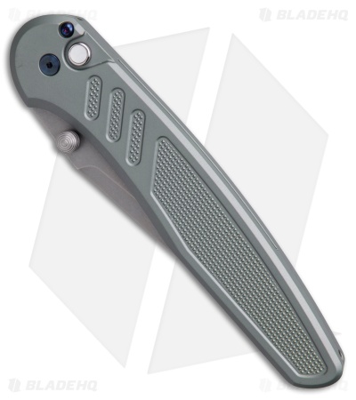Pro-Tech Avalon Button Lock Knife Knurled Gray Aluminum (4.25" SW A-421)