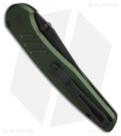 Pro-Tech Avalon Button Lock Knife Knurled Green Al (4.00" DLC MagnaCut)