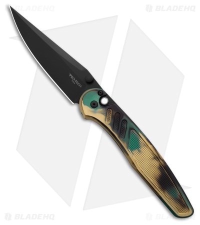 Pro-Tech Avalon Button Lock Knife Knurled Shipwreck Al (4.25" DLC MagnaCut)
