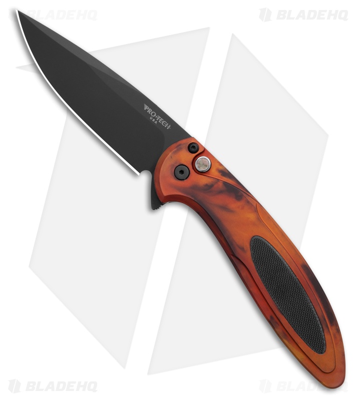 Pro-Tech Cambria Button Lock Knife Del Fuego Al + Black G-10 (3.5" DLC Magnacut)