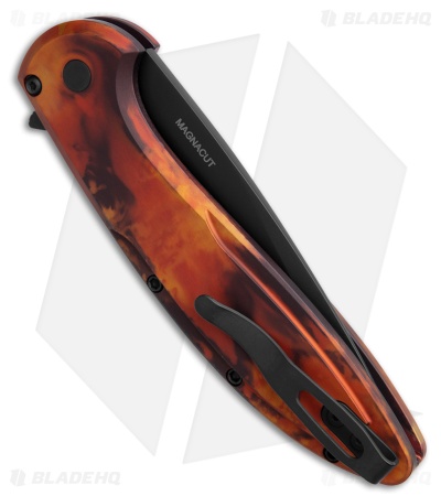 Pro-Tech Cambria Button Lock Knife Del Fuego Al + Black G-10 (3.5" DLC Magnacut)