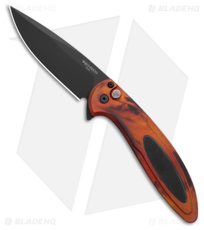 Pro-Tech Cambria Button Lock Knife Del Fuego Al + Black G-10 (3.5" DLC Magnacut)