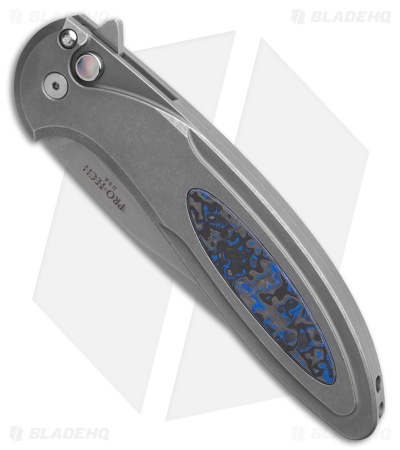 Pro-Tech Custom Cambria 17-4 Steel + Blue TechnoCarbo Inlay (3.5" SW Magnacut)