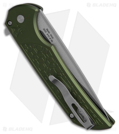Pro-Tech Mordax | Solid Green Aluminum | Satin MagnaCut