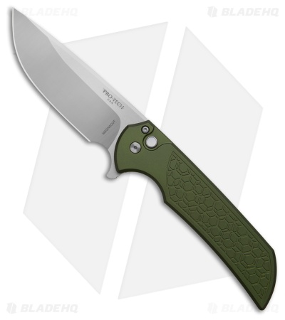 Pro-Tech Mordax | Solid Green Aluminum | Satin MagnaCut