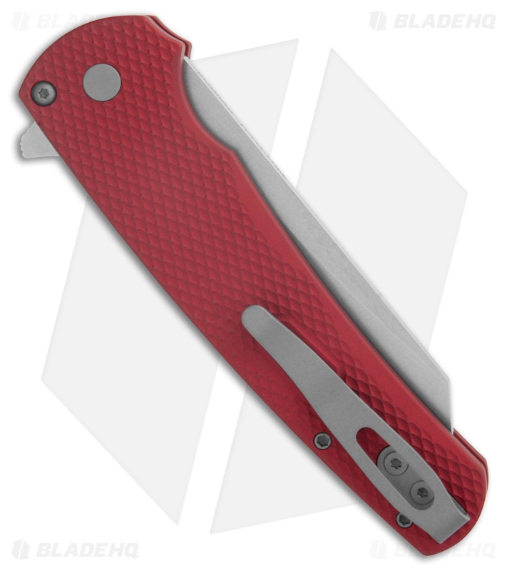 Pro-Tech Malibu MagnaCut Button Lock Knife Red Textured Aluminum (3.25" SW)