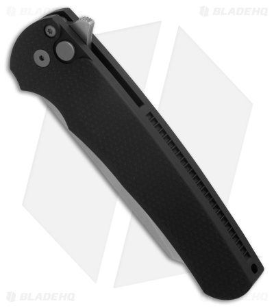 Pro-Tech Malibu Reverse Tanto MagnaCut Knife Textured Black Aluminum (3.3" SW)