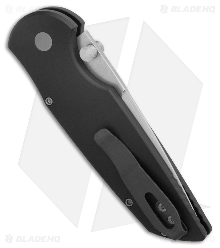 Pro-Tech TR-3 Integrity Button Lock Knife Black Aluminum (3.5" SW)