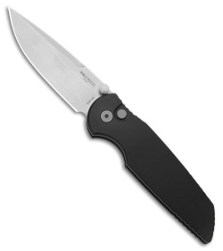 Pro-Tech TR-3 Integrity Button Lock Knife Black Aluminum (3.5" SW)