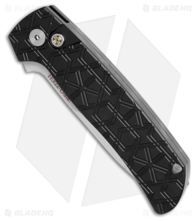 Pro-Tech ATCF Automatic Knife Black Traffic Pattern Aluminum  (3.5" Polished)