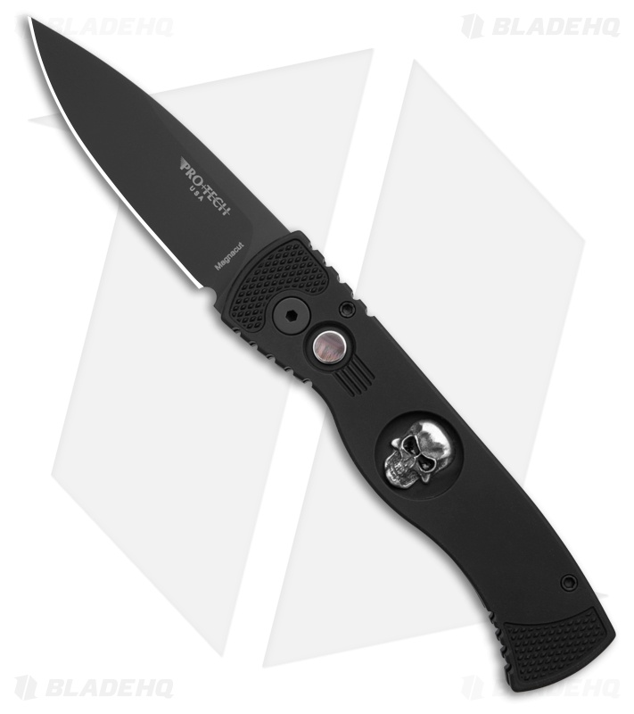 Pro-Tech Tactical Response 2 Auto Knife Black Shaw Skull Aluminum (3.1" Black)