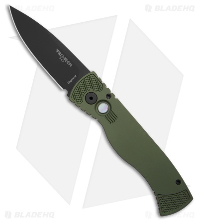 Protech TR-2 Green Tactical Response 2 Automatic Knife (3" Black)