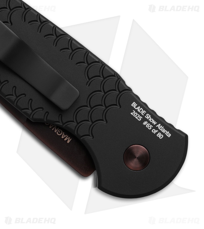 Pro-Tech TR-3 Operator Black Al Automatic Knife Fish Scale (3.5" Two-Tone)