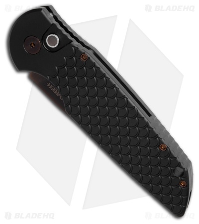 Pro-Tech TR-3 Operator Black Al Automatic Knife Fish Scale (3.5" Two-Tone)