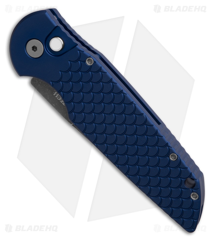 Pro-Tech TR-3 Tactical Response Automatic Knife Blue Fish Scale (3.5" Acid Wash)
