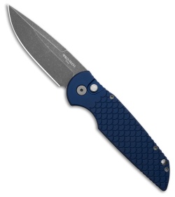 Pro-Tech TR-3 Tactical Response Automatic Knife Blue Fish Scale (3.5" Acid Wash)