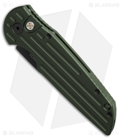 Pro-Tech Tactical Response TR-3 Automatic Knife Grooved Green Al (3.5" DLC)
