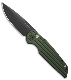 Pro-Tech Tactical Response TR-3 Automatic Knife Grooved Green Al (3.5" DLC)