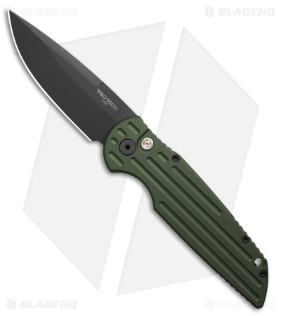 Pro-Tech Tactical Response TR-3 Automatic Knife Grooved Green Al (3.5" DLC)