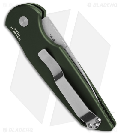 Pro-Tech Tactical Response TR-3 Automatic Knife Grooved Green Al (3.5" Stonewash