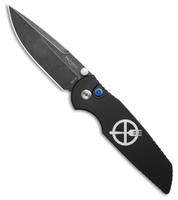 Pro-Tech TR-3 Integrity Zero Forks Button Lock Knife Black Al (3.5" Black SW)