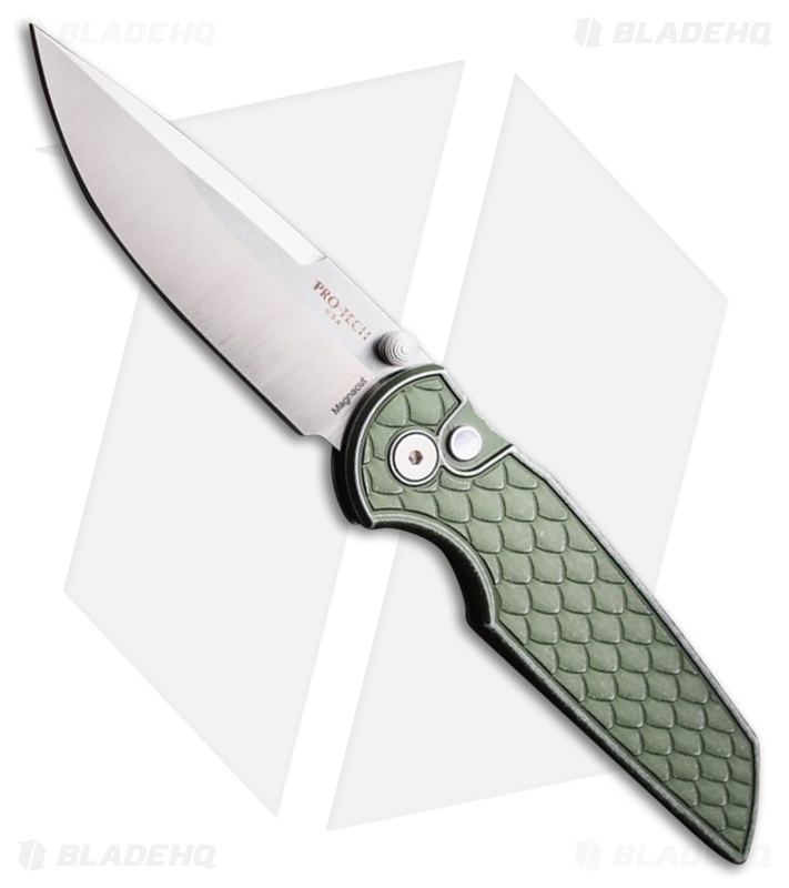 Pro-Tech TR-3 Integrity Button Lock Knife Battleworn Reptile Green (3.5" Satin)