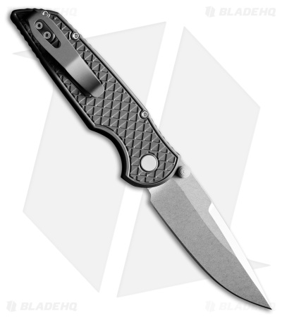 Pro-Tech TR-3 Integrity Button Lock Knife Relic Textured Black Al (3.5" SW)